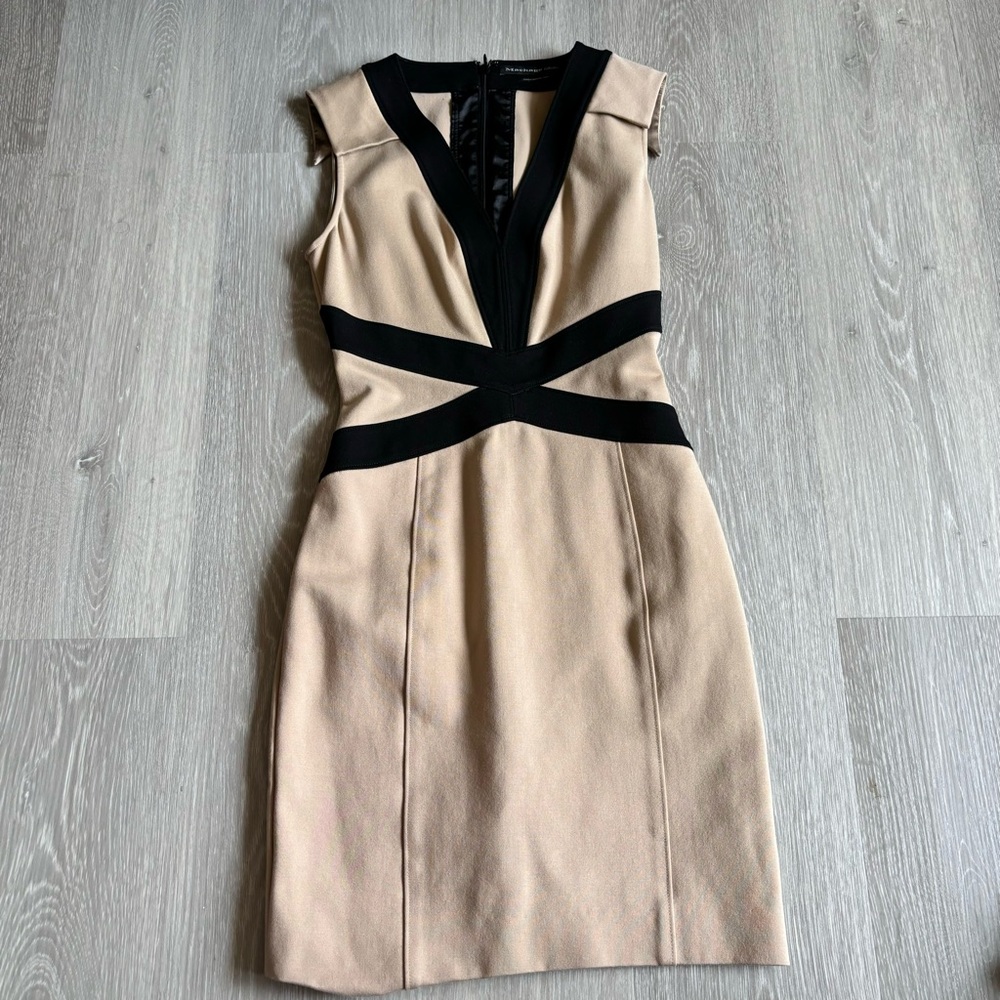 Cream and Black Formal Dress